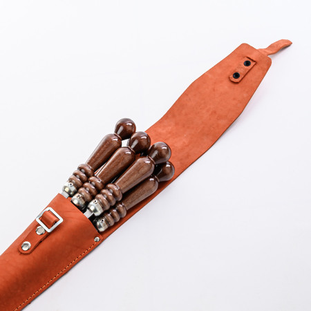 A set of skewers 670*12*3 mm in an orange leather case в Петрозаводске